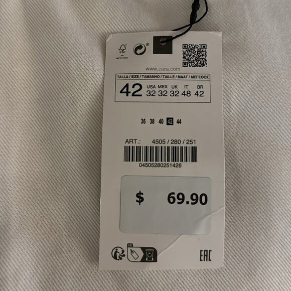 Zara Men’s Wide Leg Denim Jeans Size 32 - Picture 7 of 7